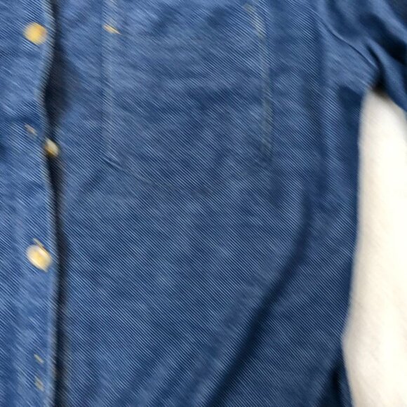 French Laundry Womens Shirt Medium Button Up Denim Roll-Tab Sleeves Casual Y2K - Picture 6 of 8